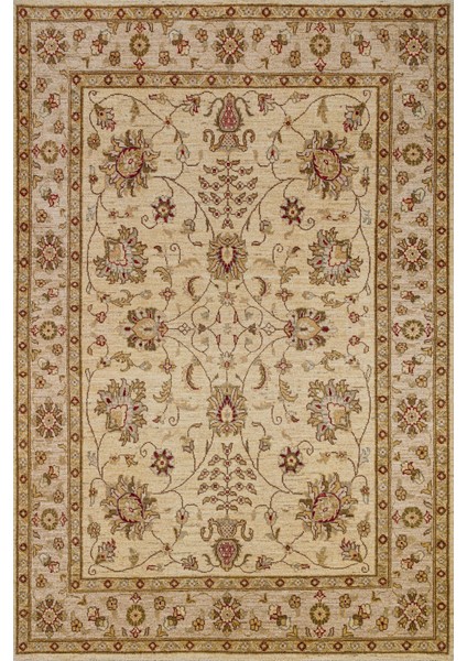 Krem Bordürlü Modern Etnik Desenli Halı | Makinada Yıkanabilir | Hav Toz Vermez | Leke Tutmayaz | Kaymaz Taban | Dijital Makine Baskı | Salon Yolluk Mutfak Halısı