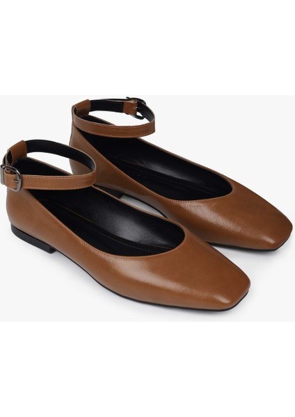 Kadın Melor Karamel Cilt Babet