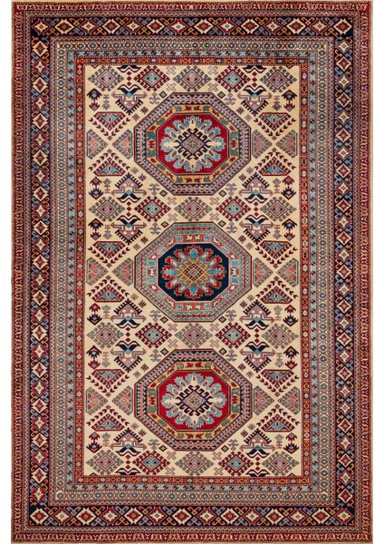 Krem Madalyon Modern Etnik Desenli Halı | Makinada Yıkanabilir | Hav Toz Vermez | Leke Tutmayaz | Kaymaz Taban | Dijital Makine Baskı | Salon Yolluk Mutfak Halısı