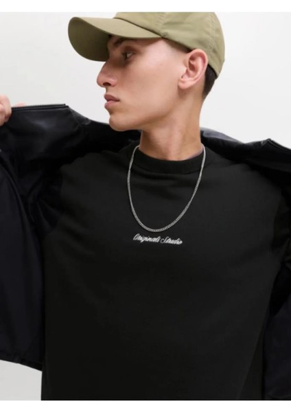 Jack&jones 12282893 Jornorrebro Emb Sweat Black Erkek Sweatshirt fiyatları