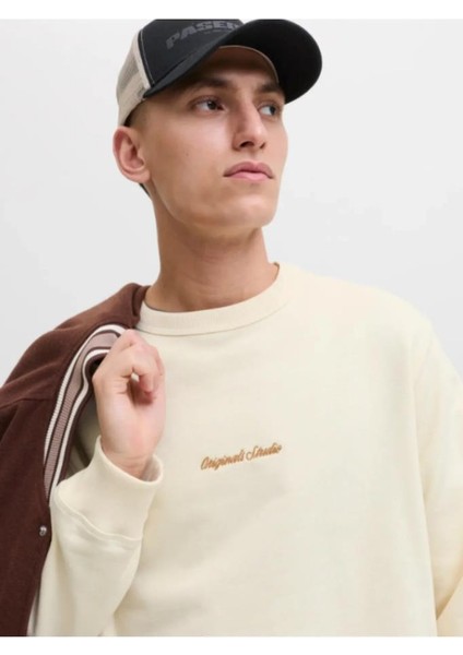 Jack&jones 12282893 Jornorrebro Emb Sweat Antıque Whıte Erkek Sweatshirt fiyatları