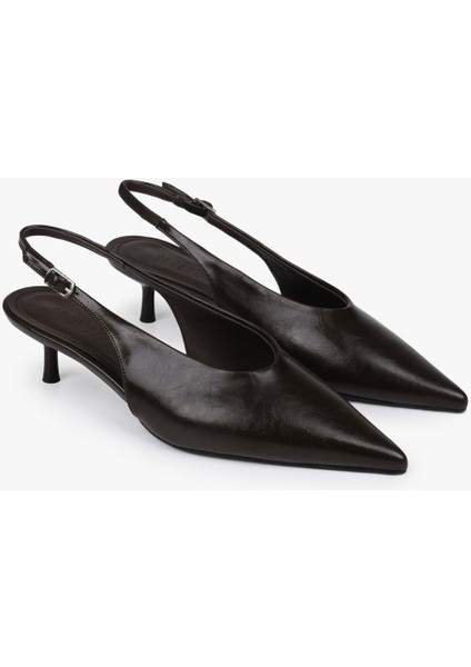 Kadın Luna Kahve Cilt Stiletto fiyatları