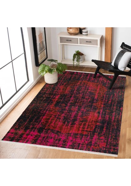 Kırmızı Soyut Modern Etnik Desenli Halı | Makinada Yıkanabilir | Hav Toz Vermez | Leke Tutmayaz | Kaymaz Taban | Dijital Makine Baskı | Salon Yolluk Mutfak Halısı fiyatları