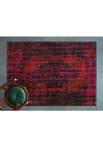 Kırmızı Soyut Modern Etnik Desenli Halı | Makinada Yıkanabilir | Hav Toz Vermez | Leke Tutmayaz | Kaymaz Taban | Dijital Makine Baskı | Salon Yolluk Mutfak Halısı modelleri