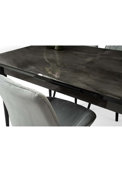 Mobilgen Irony 4 Adet Fulya Sandalye 160+37 Kelebek Tekno Kenar HG Açılabilir Masa Takımı