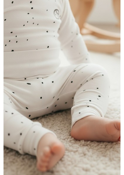 Yüksek Bel Pantolon Bebek Cosmos Beyaz Organik Pamuk modelleri
