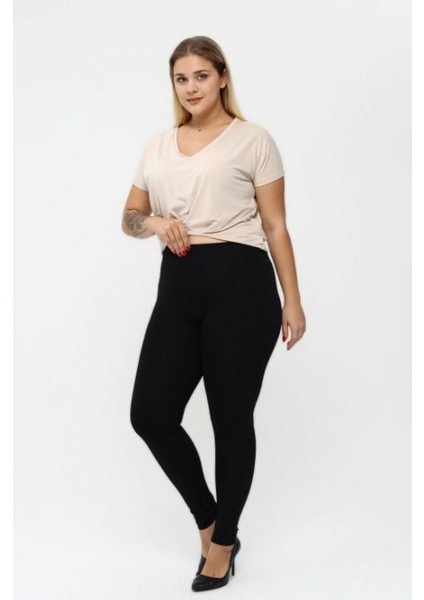 Battal Beden Şardonlu Çelikli Yüksek Bel Bayan Tayt modelleri