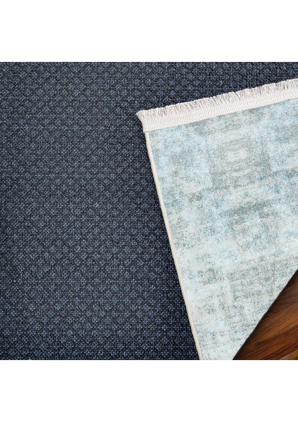 Mavi Soyut Modern Etnik Desenli Halı | Makinada Yıkanabilir | Hav Toz Vermez | Leke Tutmayaz | Kaymaz Taban | Dijital Makine Baskı | Salon Yolluk Mutfak Halısı fırsatları