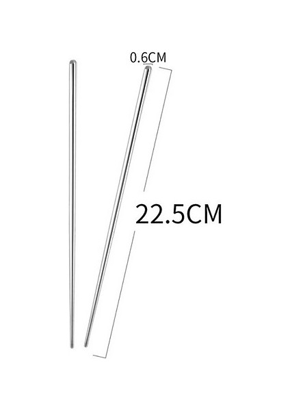 Metal Paslanmaz Çelik Yemek Çubuğu 5'li
