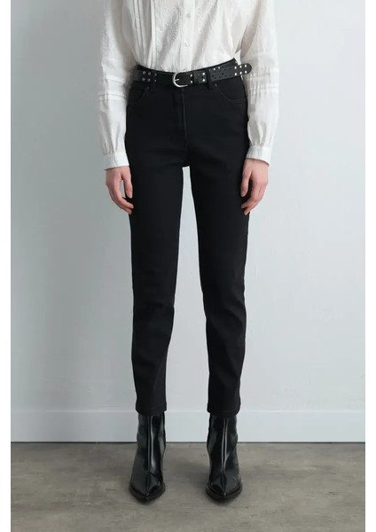 Tencel Denim Black Slim Pantolon - Siyah fiyatları