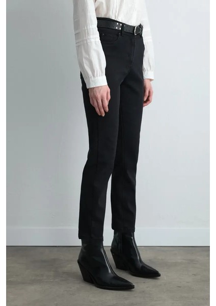 Tencel Denim Black Slim Pantolon - Siyah indirimleri