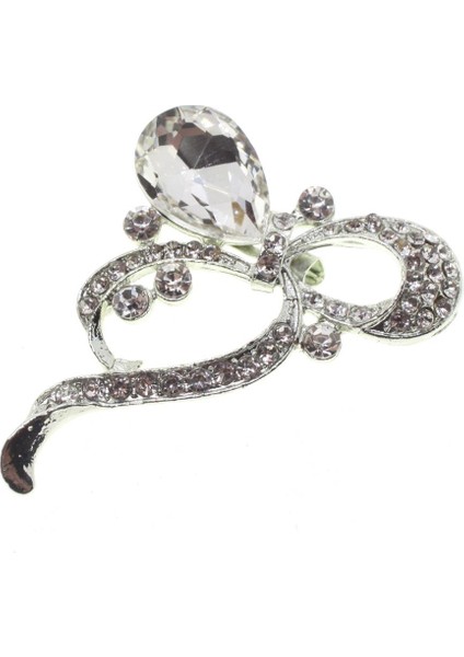 Gümüş Renk Kesme Damla Model Broş