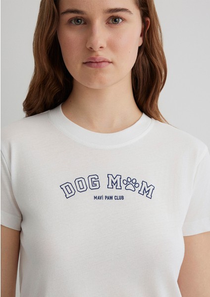 Köpek Baskılı Ekru Tişört 1613194-70057