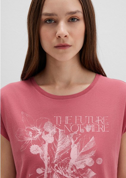 Çiçek Baskılı Pembe Tişört 1613480-71104