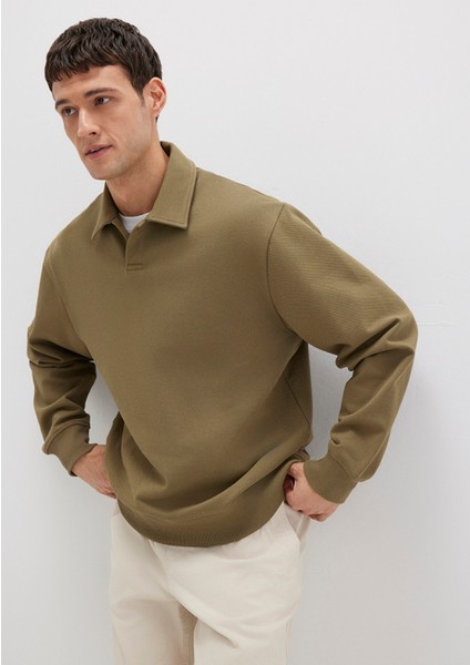 Polo Yaka Haki Sweatshirt 0S10458-71816