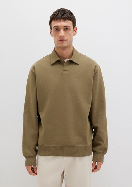 Polo Yaka Haki Sweatshirt 0S10458-71816