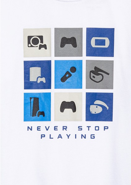 PlayStation Baskılı Beyaz Tişört​ 6610374-620