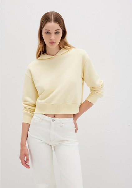Kapüşonlu Sarı Sweatshirt 1S10386-71187
