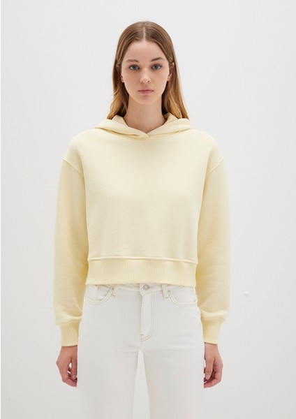 Kapüşonlu Sarı Sweatshirt 1S10386-71187