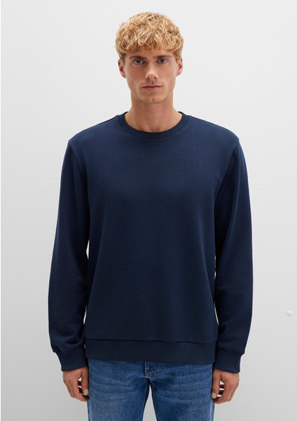 Bisiklet Yaka Lacivert Sweatshirt 0S10421-70490