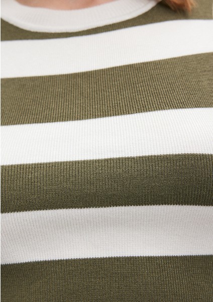 Çizgili Crop Triko Top 1710098-87120