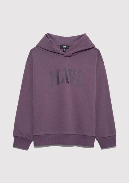Mavi Logo Baskılı Mor Sweatshirt 6S10143-70656