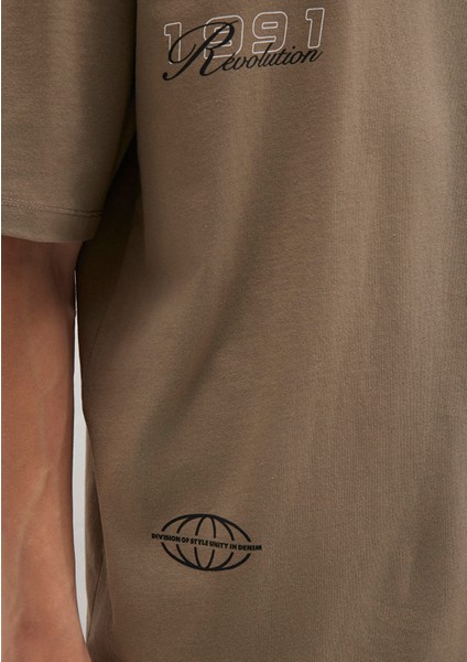 Baskılı Haki Tişört 0612912-70355