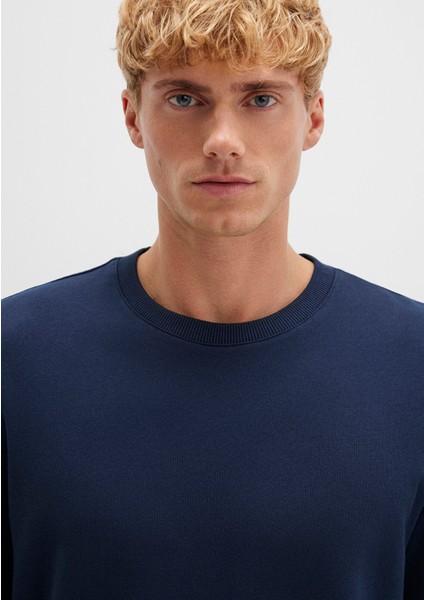 Bisiklet Yaka Lacivert Sweatshirt 0S10421-70490