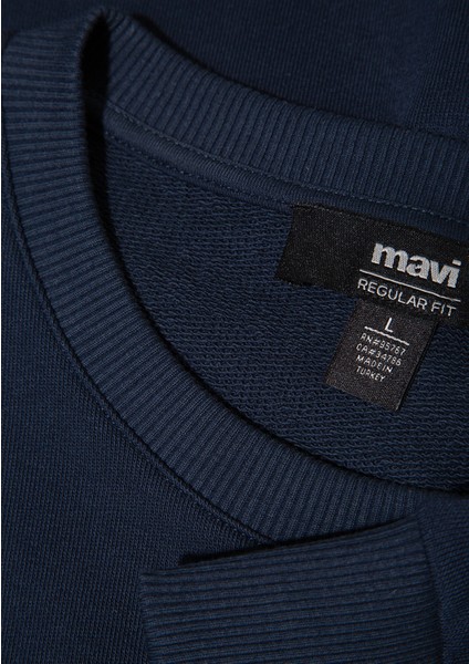 Bisiklet Yaka Lacivert Sweatshirt 0S10421-70490