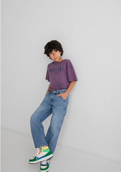Mavi Jns Baskılı Mor Tişört 6610396-70656