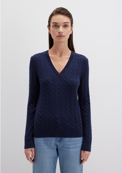 V Yaka Lacivert Kazak 1710340-84371