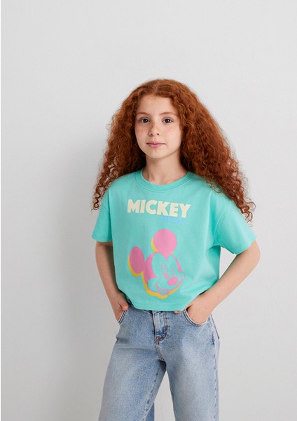 Mickey Mouse Baskılı Yeşil Tişört 7610332-71673