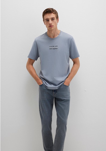 Mavi Black Baskılı Mavi Tişört 0612867-86584