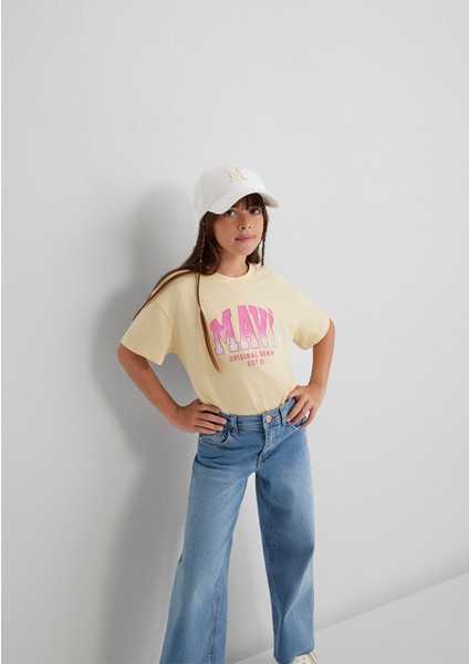 Mavi Logo Baskılı Sarı Tişört 7610386-70024