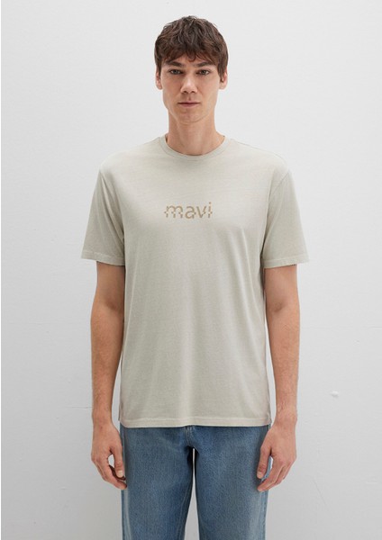 Mavi Baskılı Bej Tişört 0612933-70134