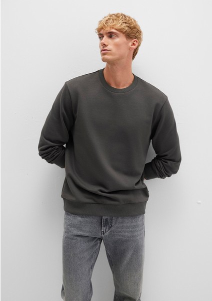 Bisiklet Yaka Antrasit Sweatshirt 0S10421-70090