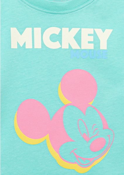 Mickey Mouse Baskılı Yeşil Tişört 7610332-71673