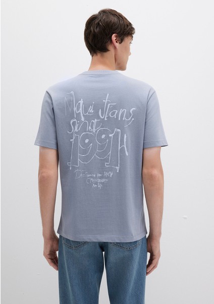 1991 Baskılı Mavi Tişört 0612908-86584