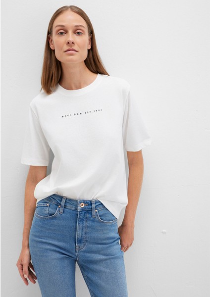 Mavi Baskılı Ekru Tişört 1613147-70057