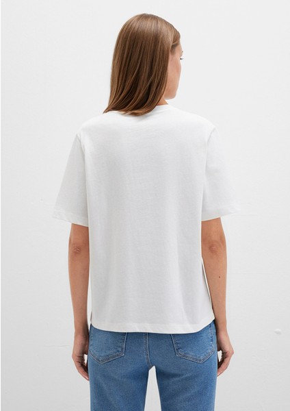 Mavi Baskılı Ekru Tişört 1613147-70057