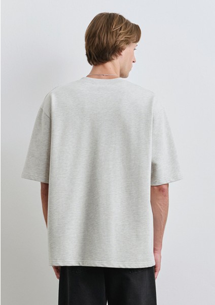 MV Baskılı Gri Tişört 0612846-82498