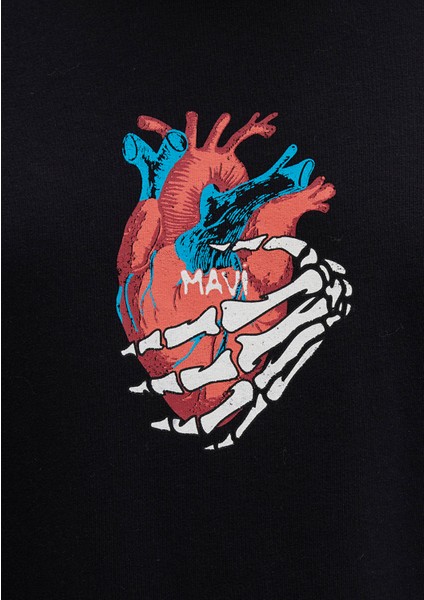 Sırt Baskılı Siyah Tişört 0612931-900