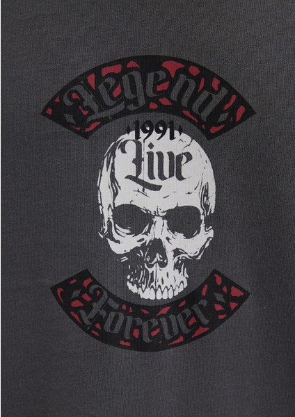 Kuru Kafa Baskılı Antrasit Tişört 0612704-70088