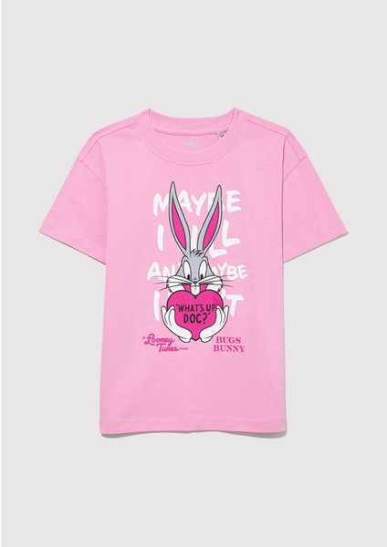 Bugs Bunny Baskılı Pembe Tişört 7610303-71038