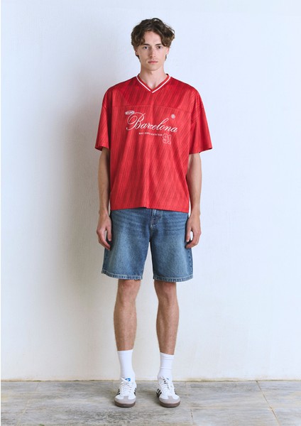 Barcelona Baskılı Kırmızı Forma Tişört 0612712-70471