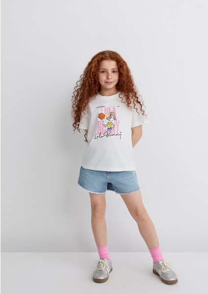 Lola Bunny Baskılı Ekru Tişört 7610289-70057
