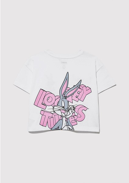 Bugs Bunny Baskılı Beyaz Tişört 7610304-620
