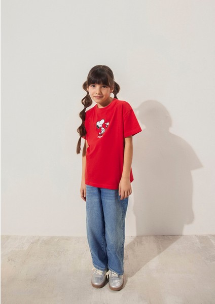 Peanuts Baskılı Kırmızı Tişört 7610320-70471