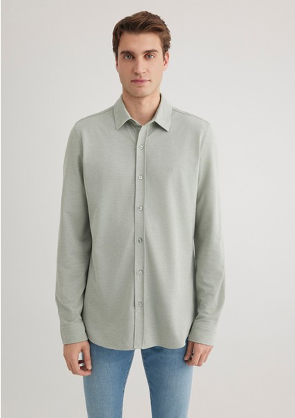 Yeşil Örme Gömlek 0210294-71476