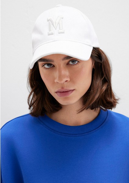 M Nakışlı Beyaz Şapka 1913303-620